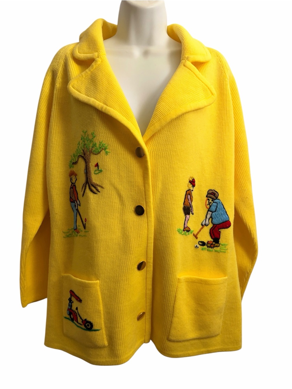 Andreno Argent Vintage Golf Cardigan Size Large